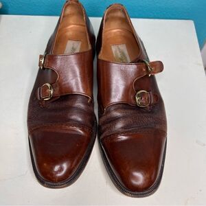 Mezlan portofino leather double buckle loafers